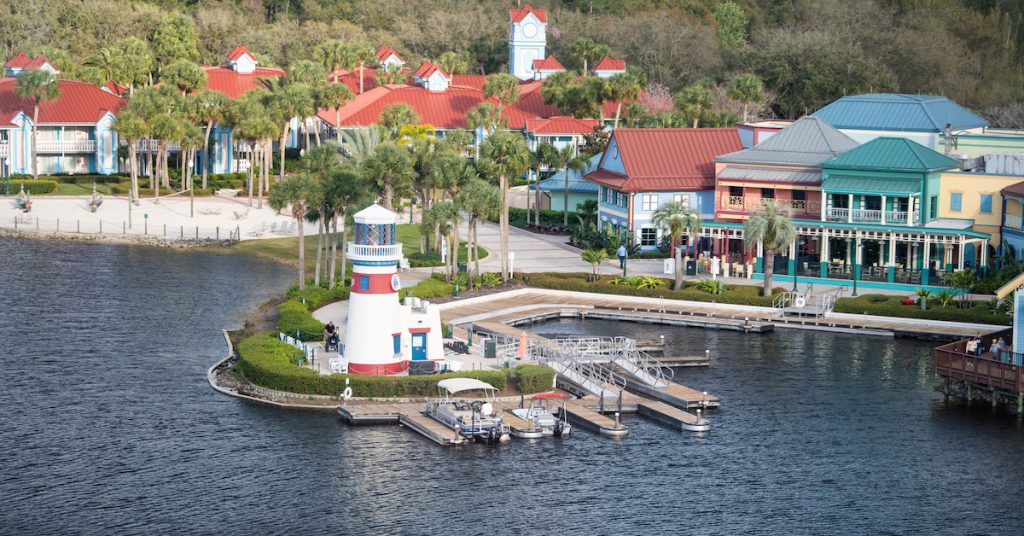 Disney's Caribbean Beach Resort, outside view from the Skyliner