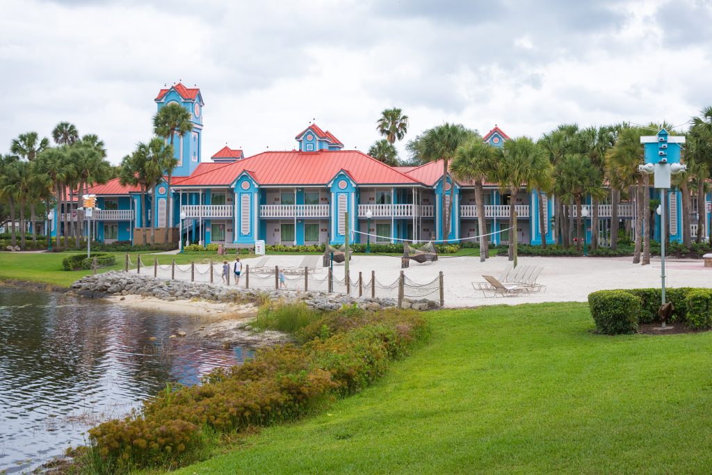 Disney's Caribbean Beach Resort, exterior next to the lake