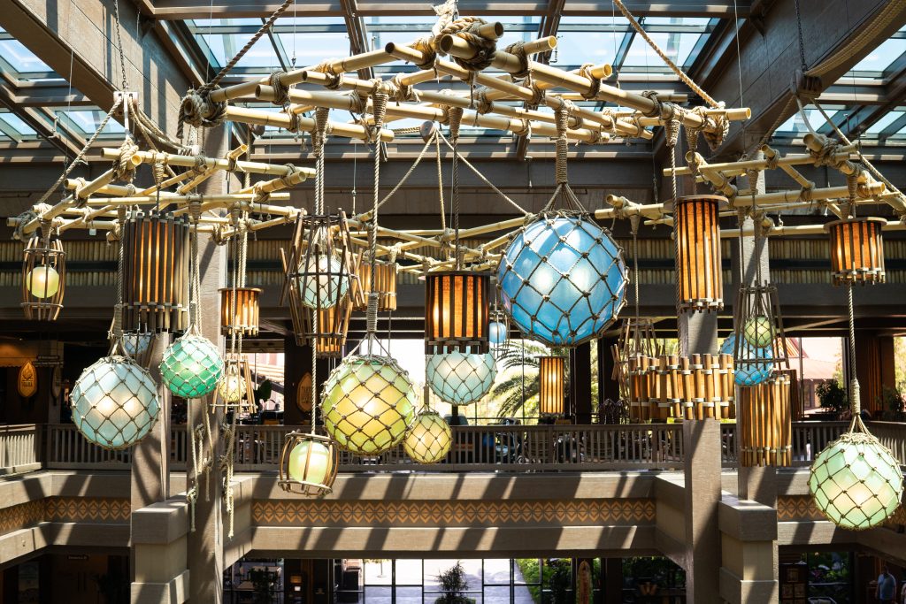 best disney world hotels for transportation, polynesian village resort lobby