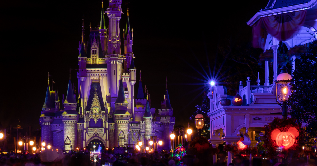 Magic Kingdom Halloween Decorations, Cinderella Castle at Mickey's Not-So-Scary Halloween Party