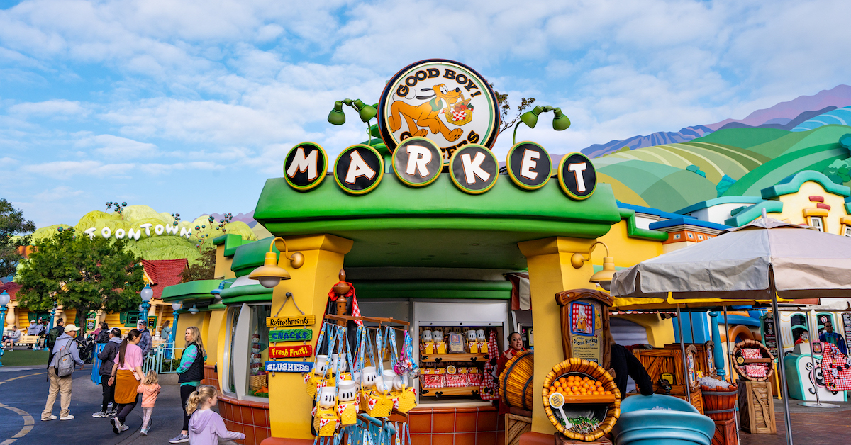 Good Boy! Grocer in Mickey's Toontown, sunny day