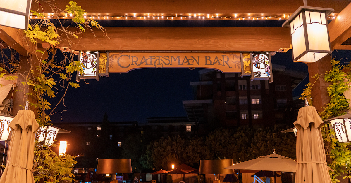 GCH Craftsman Bar, entrance sign at night