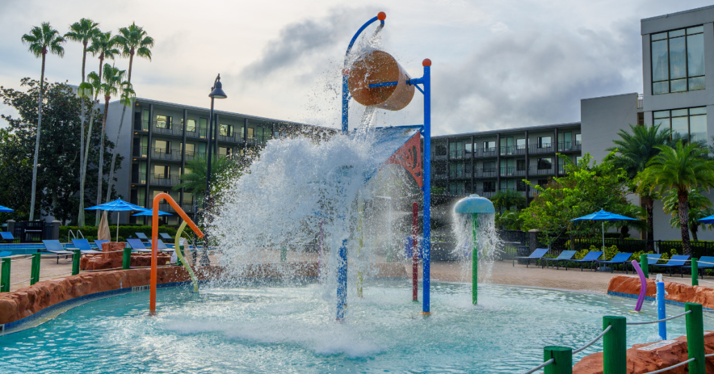 wyndham lake buena vista for families, oasis pool playground area at wyndham lake buena vista