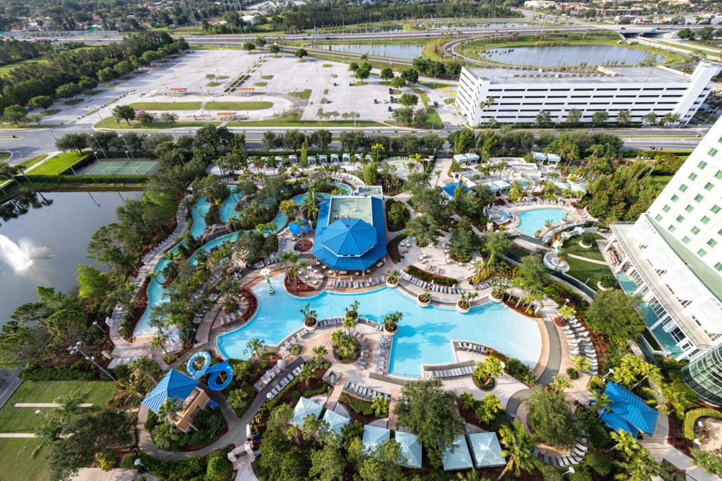 best hotel pools in orlando, hilton orlando pool complex