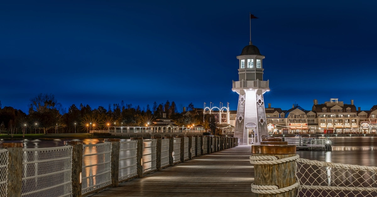 Disney's Yacht Club Resort at night
