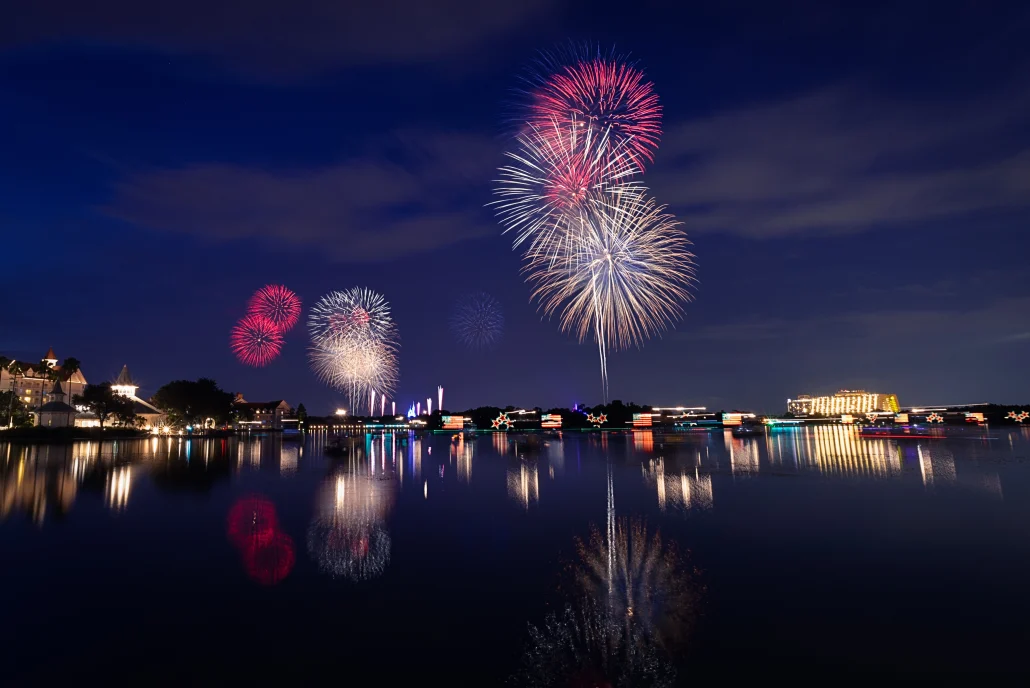 Magic Kingdom fireworks view from Disney's Polynesian Resort