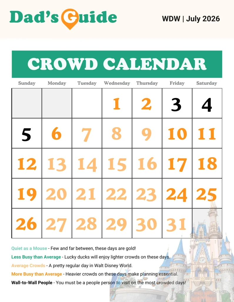 july 2025 disney world crowd calendar
