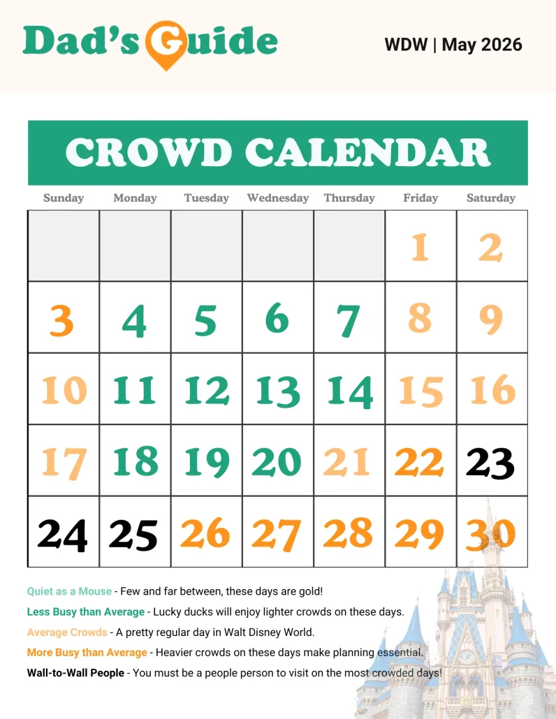 may 2026 disney world crowd calendars