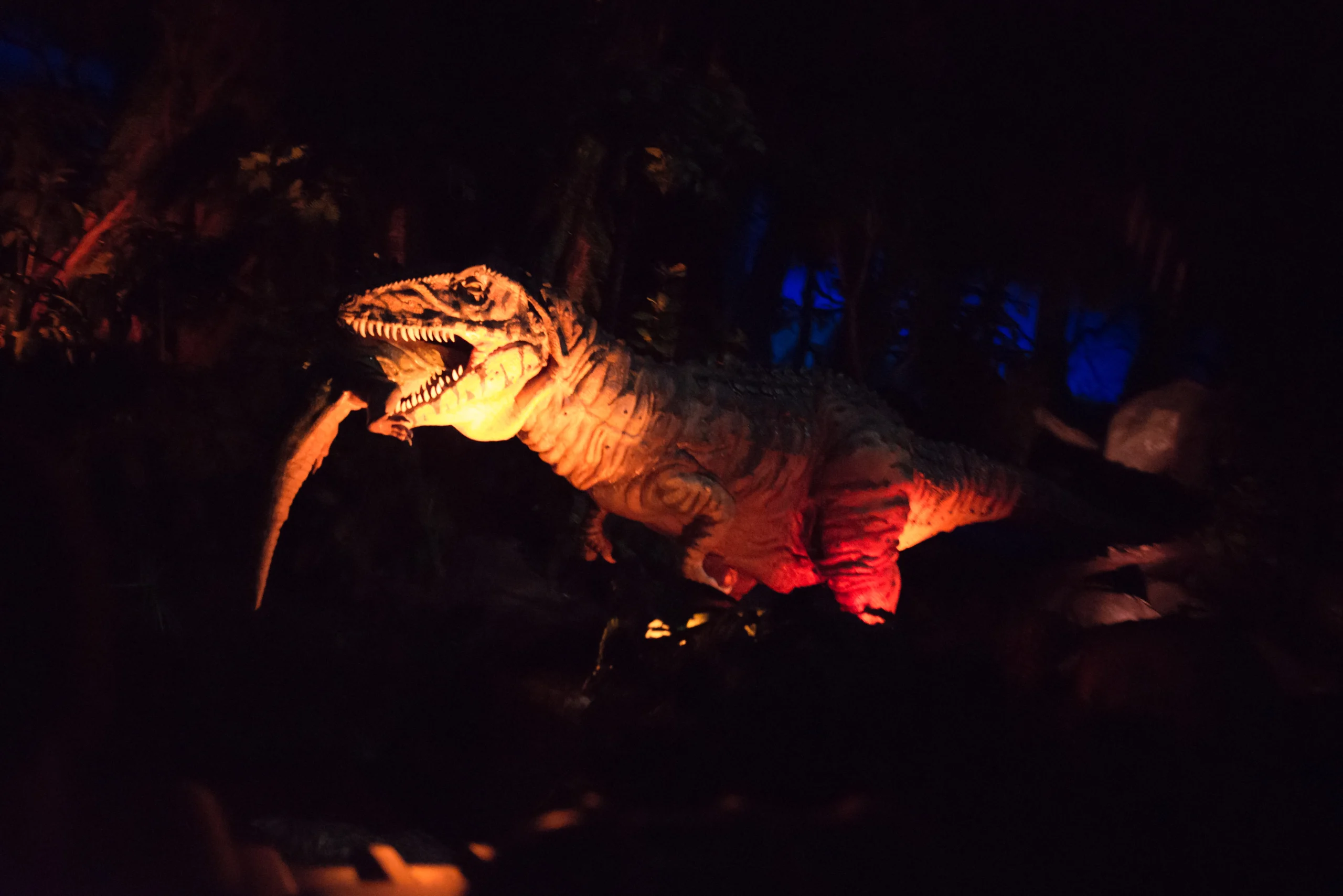 DINOSAUR at Disney's Animal Kingdom, t-rex in darkness