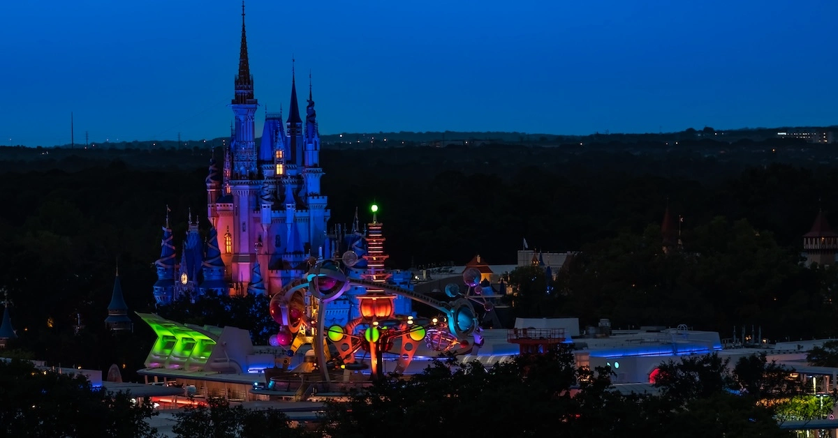 Cinderella Castle at Magic Kingdom at night