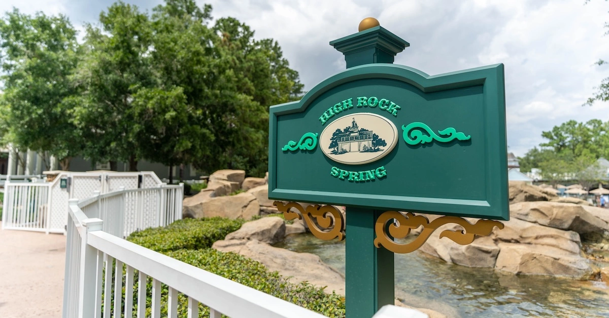 072924_Saratoga-Springs_High-Rock-Spring-Pool-1_CJ-Ayd (FI) High Rock Spring Pool sign at Disney's Saratoga Springs Resort & Spa